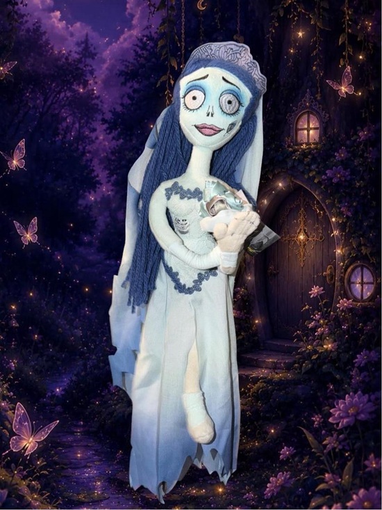 Spirit Halloween Other - Corpse bride Light Blue Haunted Bride Plush Doll flexible home decor